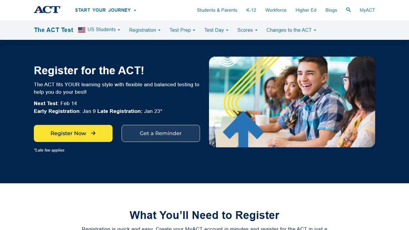 ACT Registration & ACT Testing Dates | The ACT Test
