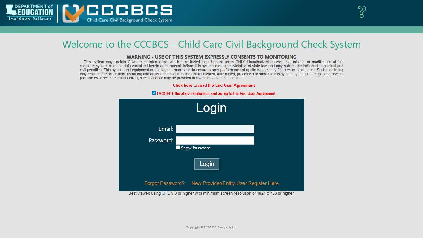 Login to CCCBCS